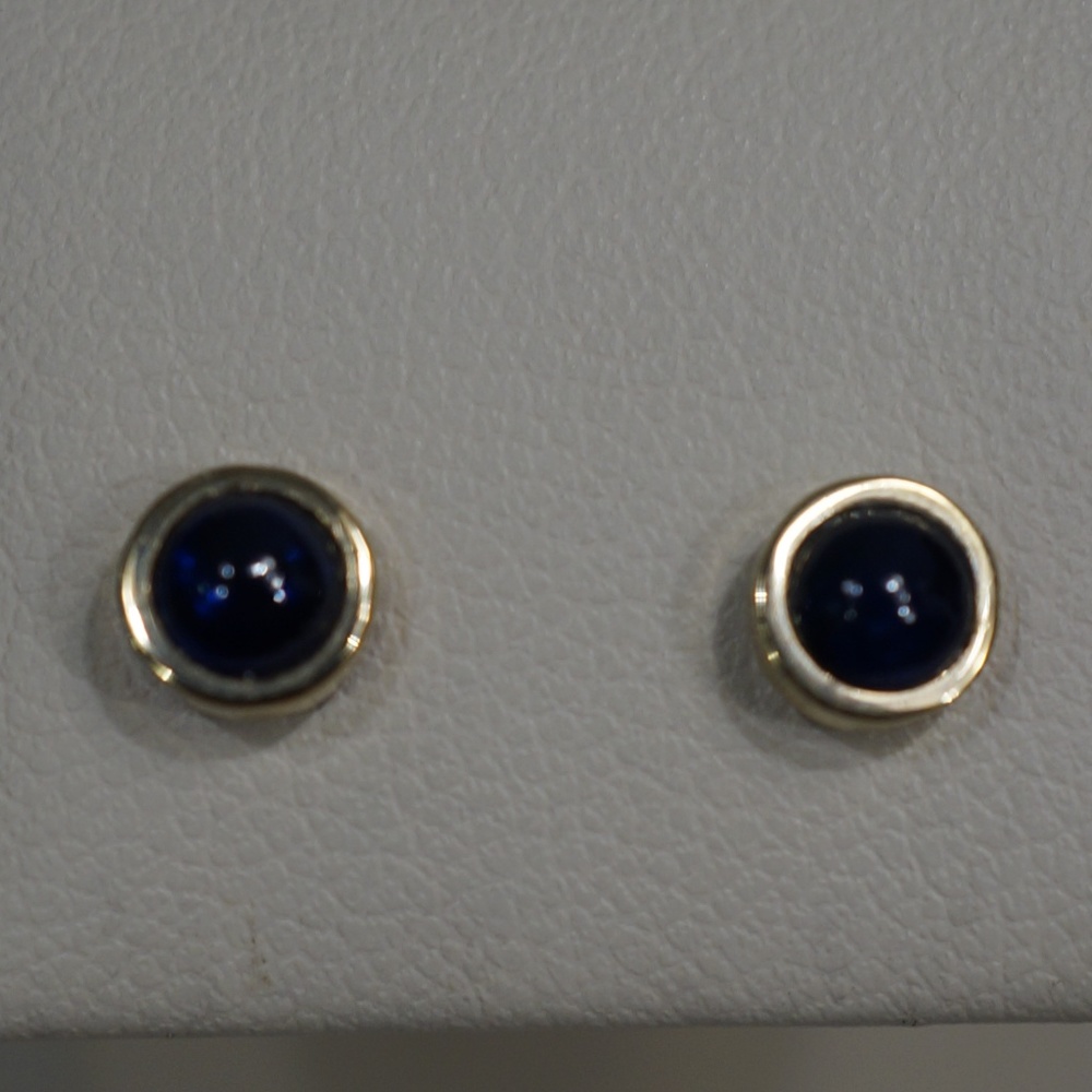 14KY Gold Genuine Sapphire Handmade Earrings